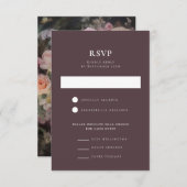 Donker Moody Romantische Bloemen Bruiloft Receptie RSVP Kaartje (Voorkant / Achterkant)