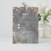 Donker Moody Romantische Bloemen Bruiloft Receptie RSVP Kaartje (Staand voorkant)