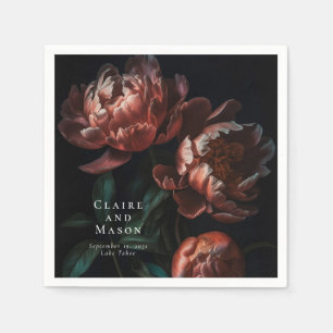 Donker Moody Romantische Gotische Bloemen Bruiloft Servet