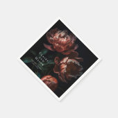 Donker Moody Romantische Gotische Bloemen Bruiloft Servet (Hoek)