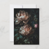 Donker Moody Romantische Pioen Bloemen Bruiloft RSVP Kaartje (Achterkant)