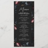 Donker Moody Romantische Zwarte pioen Gotische bru Menu (Voorkant)