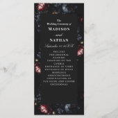 Donker Moody Romantische Zwarte pioen Gotische bru Programmakaart (Voorkant)