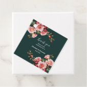 Donker Moody roze en rode rozen groene bruiloft Bedankjes Labels (In situ)