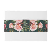 Donker Moody roze en rode rozen groene bruiloft Uitnodigingen Wikkel (Achterkant Voorbeeld)