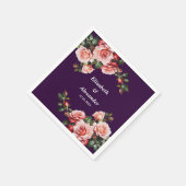 Donker Moody roze en rode rozen paarse bruiloft Servet (Hoek)