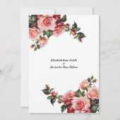 Donker moody roze en rode rozen Repetitie Diner Kaart (Achterkant)