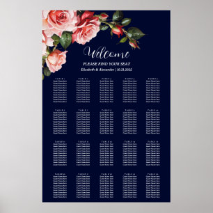 Donker Moody roze rode rozen bruiloft zithoek graf Poster