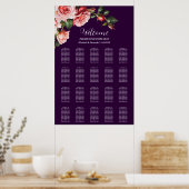 Donker Moody roze rode rozen bruiloft zithoek graf Poster (Keuken)