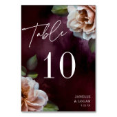 Donker + Moody rustiek Bloemen Tafel Nummer Kaart (Voorkant)