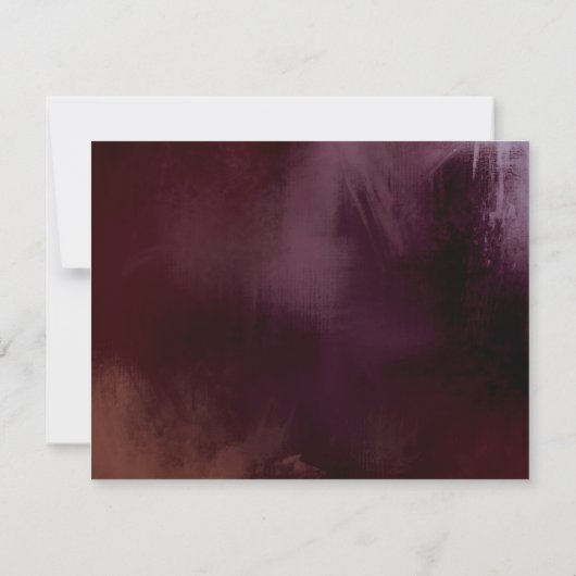 Donker + Moody rustieke bloemenbruiloft antwoord K Kaart (Achterkant)