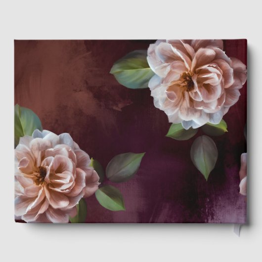 Donker + Moody rustieke bloemenbruiloft Gastenboek (Achterkant)