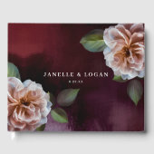 Donker + Moody rustieke bloemenbruiloft Gastenboek (Voorkant)