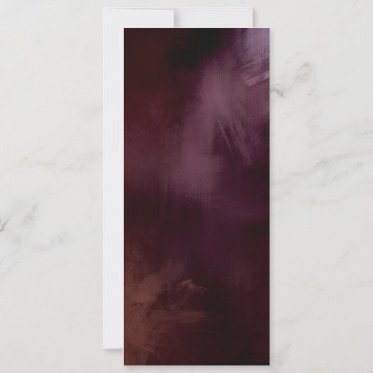 Donker + Moody rustieke bloemenbruiloft Menu Kaart (Achterkant)