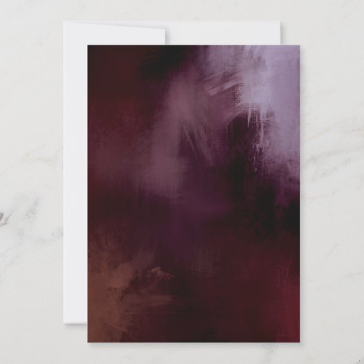 Donker + Moody rustieke bloemenbruiloft Menu Kaart (Achterkant)