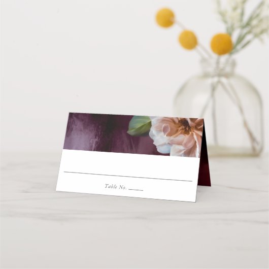 Donker + Moody rustieke bloemenbruiloft plaats kaa Plaatskaartje (Voorkant)