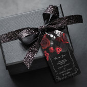 Donker Moody Zwart Rood Bloemen Cadeau Label Cadeaulabel
