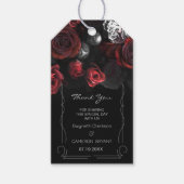 Donker Moody Zwart Rood Bloemen Cadeau Label Cadeaulabel (Voorkant)