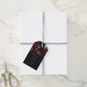 Donker Moody Zwart Rood Bloemen Cadeau Label Cadeaulabel (Met Touw)