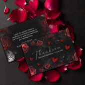 Donker Moody Zwart Rood Bloemen Dank u kaart