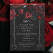 Donker Moody Zwart Rood Bloemen Menu Kaart
