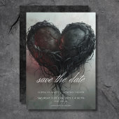 Donker Moody Zwart Twisted Heart Bruiloft Save The Date