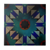 Donker Moors symmetrisch geometrisch patroon Tegeltje (Voorkant)