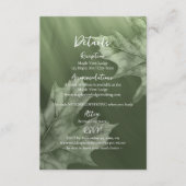 Donker mos groen met esdoorn bladeren accent detai informatiekaartje (Voorkant)