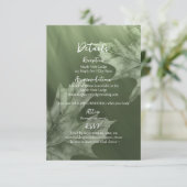 Donker mos groen met esdoorn bladeren accent detai informatiekaartje (Staand voorkant)