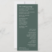 Donker mos groen Modern Floral Botanisch Programma (Achterkant)