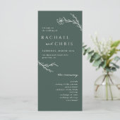 Donker mos groen Modern Floral Botanisch Programma (Staand voorkant)