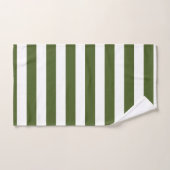 Donker mos groene en witte strepen bad handdoek (Handdoek)