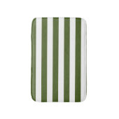Donker mos groene en witte strepen badmat (Voorkant Verticaal)