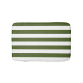 Donker mos groene en witte strepen badmat (Voorkant)