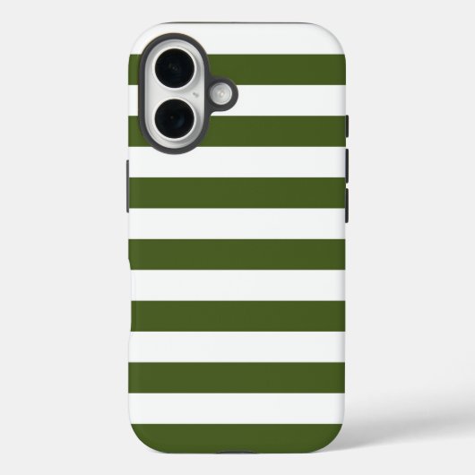 Donker mos groene en witte strepen Case-Mate iPhone case (Achterkant)