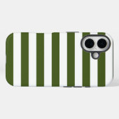 Donker mos groene en witte strepen Case-Mate iPhone case (Achterkant (horizontaal))