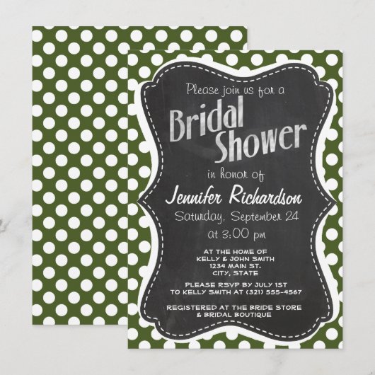 Donker mos groene stippen kaart (Voorkant / Achterkant)