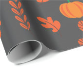 Donker Naadloos inpakpapier: Gezellig Herfst Leaf Cadeaupapier (Rol Hoek)