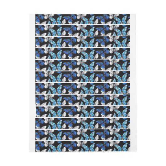 Donker naadloos patroon met blauwe vlinders Morpho (Vel)