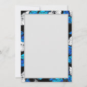 Donker naadloos patroon met blauwe vlinders Morpho Aankondiging (Achterkant)