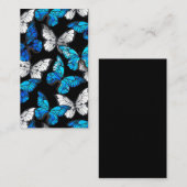 Donker naadloos patroon met blauwe vlinders Morpho Afsprakenkaartje (Voorkant / Achterkant)