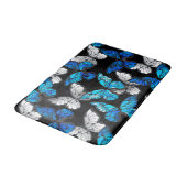 Donker naadloos patroon met blauwe vlinders Morpho Badmat (Gekanteld)