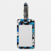 Donker naadloos patroon met blauwe vlinders Morpho Bagagelabel (Achterkant verticaal)