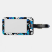 Donker naadloos patroon met blauwe vlinders Morpho Bagagelabel (Achterkant horizontaal)