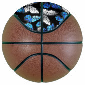 Donker naadloos patroon met blauwe vlinders Morpho Basketbal (Rechts)