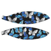 Donker naadloos patroon met blauwe vlinders Morpho Basketbal (Panelen)