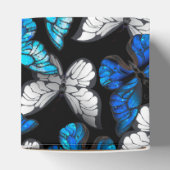 Donker naadloos patroon met blauwe vlinders Morpho Bedankdoosjes (Bovenkant)