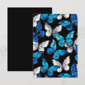 Donker naadloos patroon met blauwe vlinders Morpho Bedankkaart (Voorkant / Achterkant)