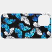 Donker naadloos patroon met blauwe vlinders Morpho Case-Mate iPhone Case (Achterkant / Rechts)