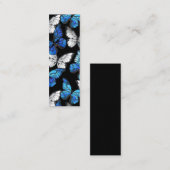 Donker naadloos patroon met blauwe vlinders Morpho Contactkaartje (Voorkant / Achterkant)